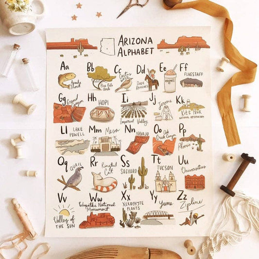 Arizona Alphabet 16x20 Poster - vibeboxshop