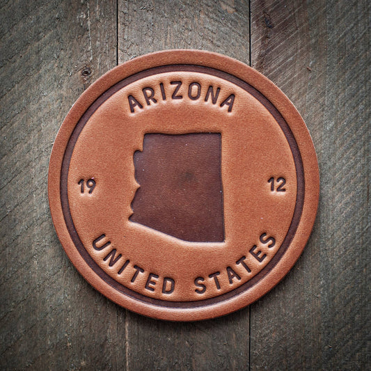 Arizona State Silhouette Leather Coaster - vibeboxshop