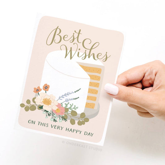 Best Wishes Cake Greeting Card - vibeboxshop