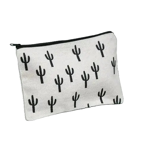 White Saguaro Makeup Bag, Father's Day Gift, Fourth of July, - vibeboxshop