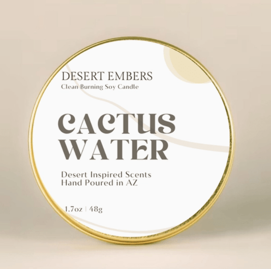 Cactus Water Gold Tin Candle - vibeboxshop