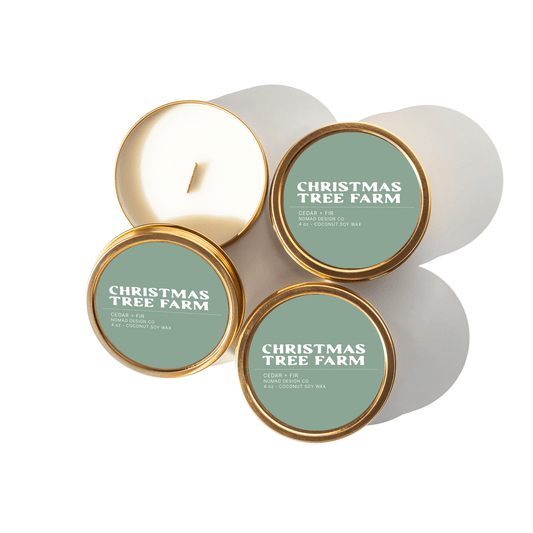 Christmas Tree Farm Travel Tin Candle - vibeboxshop