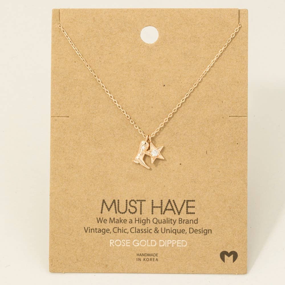 Cowboy Boots Star Necklace - vibeboxshop