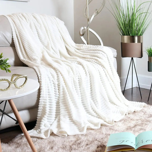Cream Throw Blanket - vibeboxshop