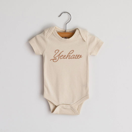 Cream Yeehaw Organic Baby Onesie - vibeboxshop
