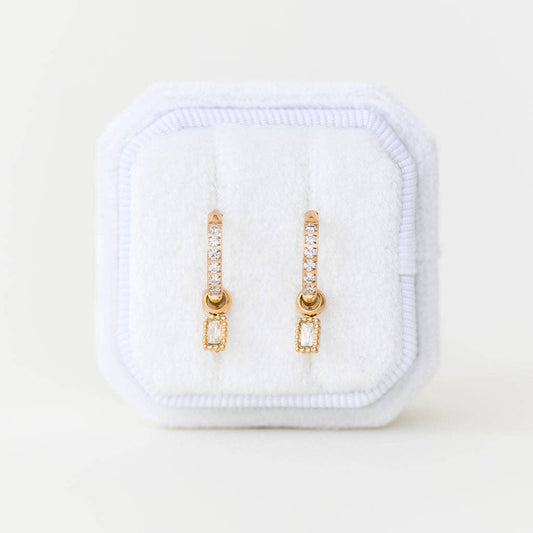 Emerald Gemstone Huggie Charms - vibeboxshop