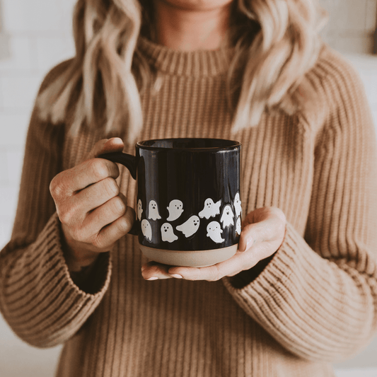 Ghost Pattern Stoneware Mug - vibeboxshop