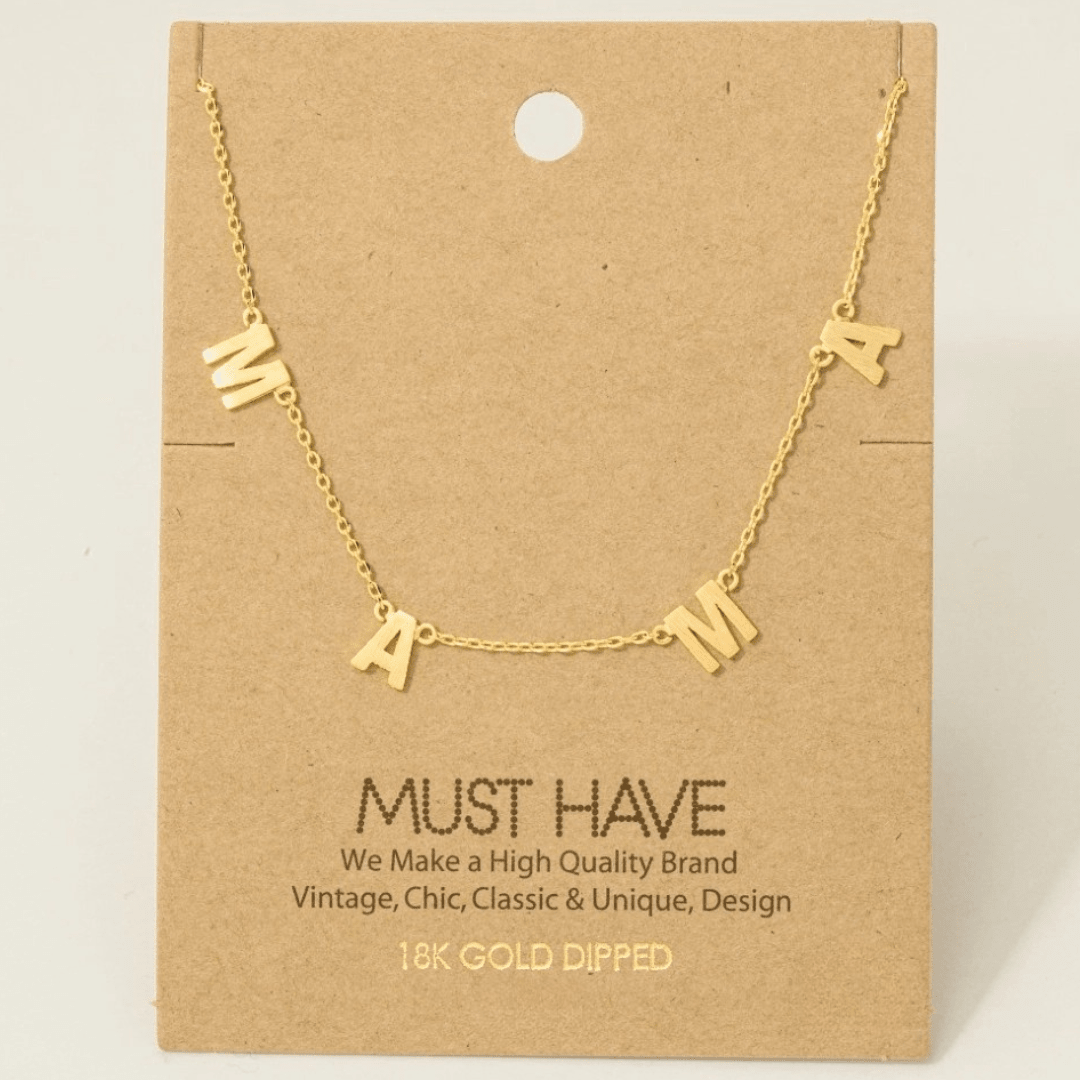 Gold Dipped Mama Charm Necklace - vibeboxshop