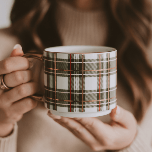 Green Plaid Coffee Mug - vibeboxshop