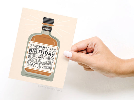 Happy Birthday Old Timer Greeting Card - vibeboxshop