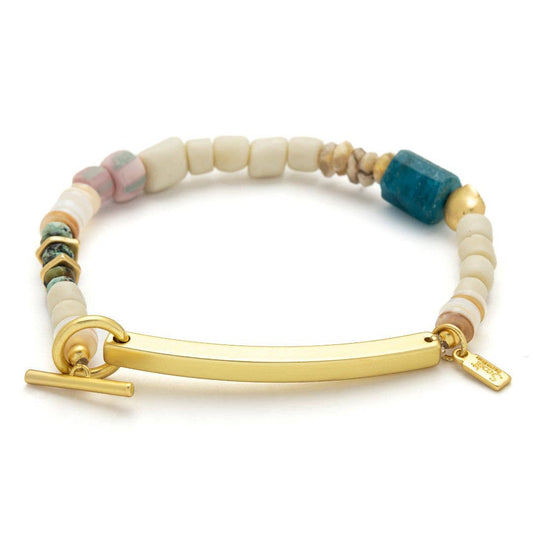 Hidden Message Bracelet - F♥cking Great/Blue Apatite/Gold - vibeboxshop