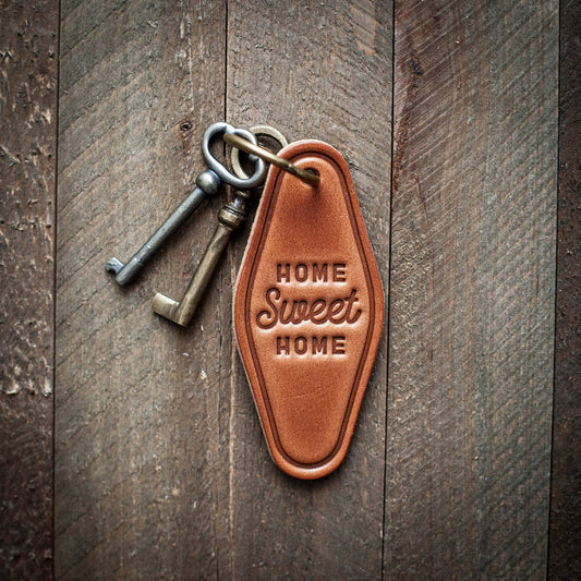 Home Sweet Home | Leather Keychain Motel Style - vibeboxshop