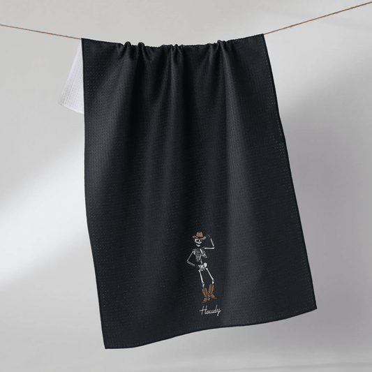Howdy Cassondra Black Tea Towel - vibeboxshop
