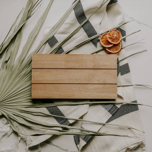 Natural Rectangular Wood Tray - vibeboxshop