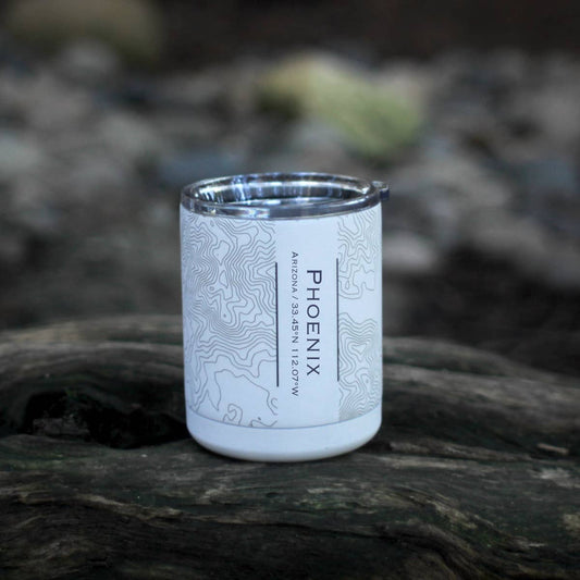Phoenix AZ Map Insulated Cup in Matte White - vibeboxshop