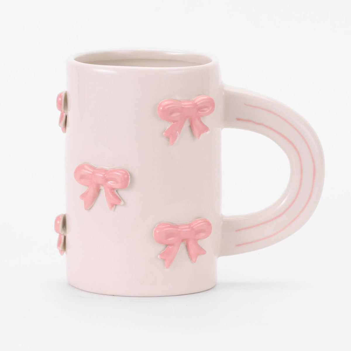 Pink Bow Mug | Hand Painted - vibeboxshop