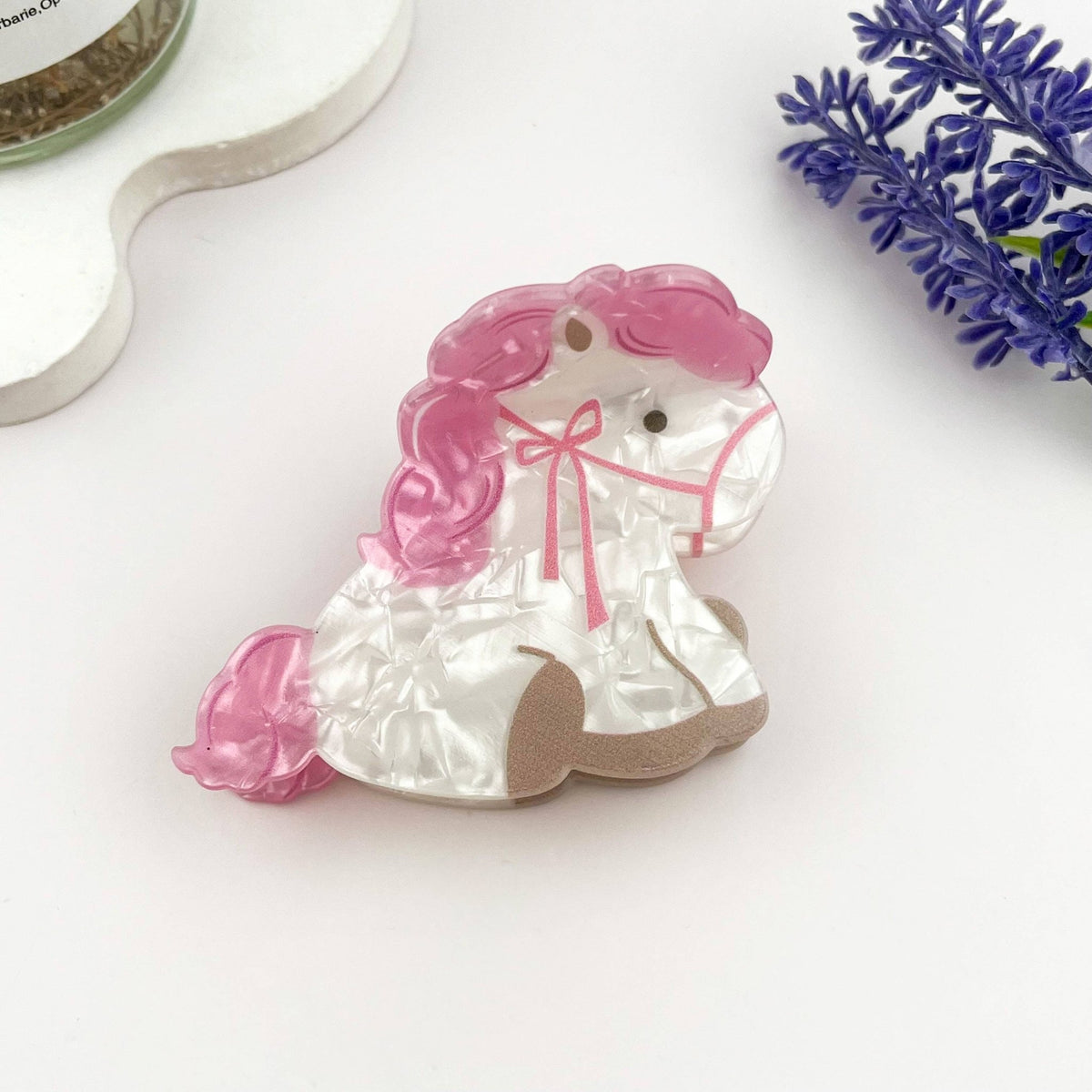 Pink Pony Hair Clip - vibeboxshop