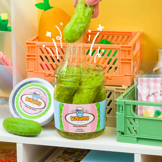 Shimmery Pickle Clear Slime - vibeboxshop
