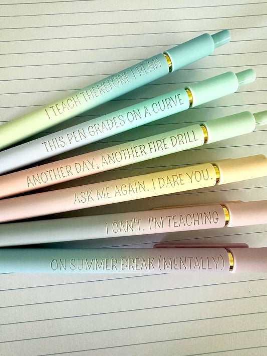 Teacher Life Essentials | 6 Gel Pens Set - vibeboxshop