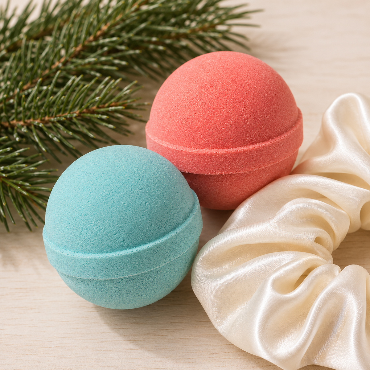 Christmas Bath Bomb Set - Wreath Stocking Stuffer