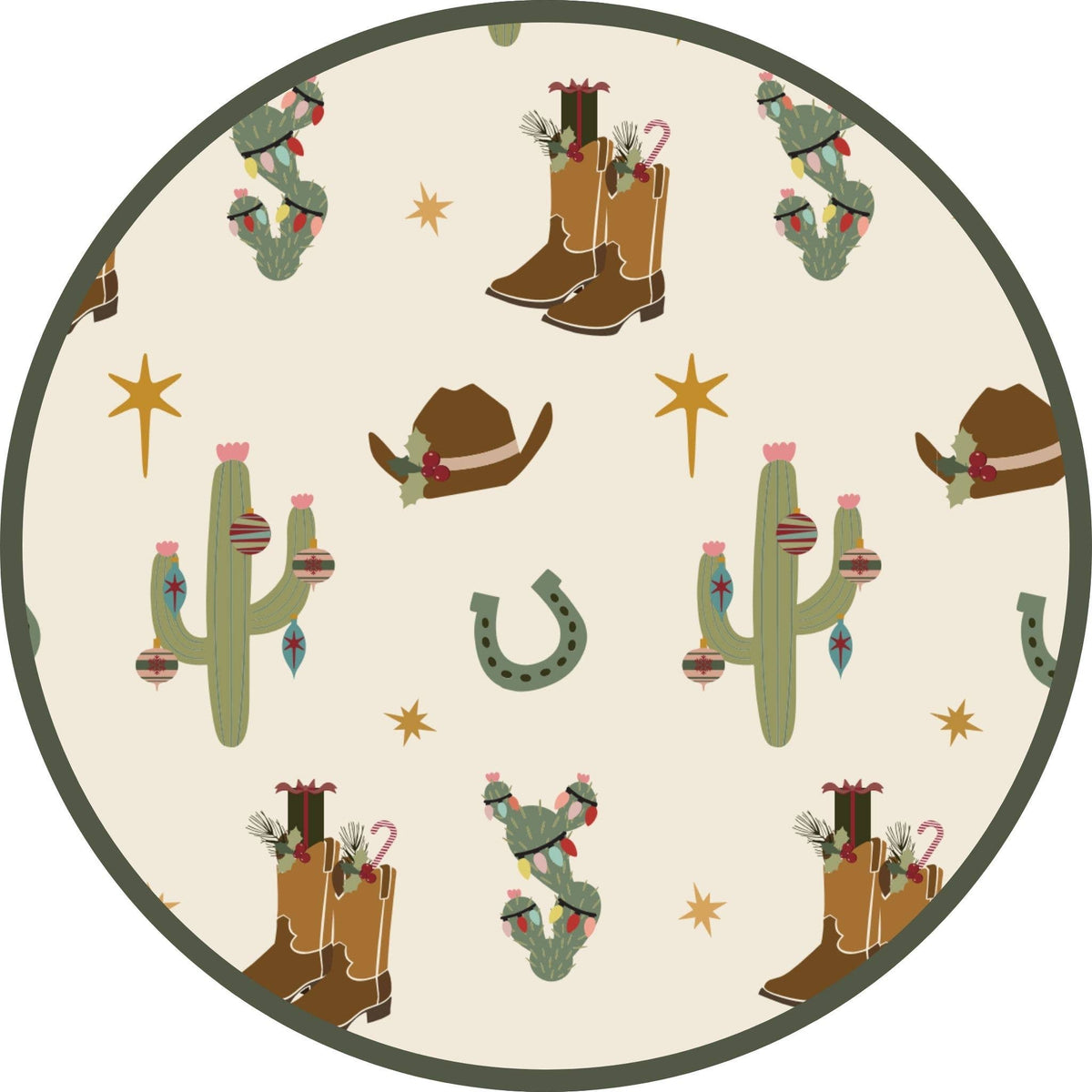Cowboy Christmas Bamboo Footie Romper