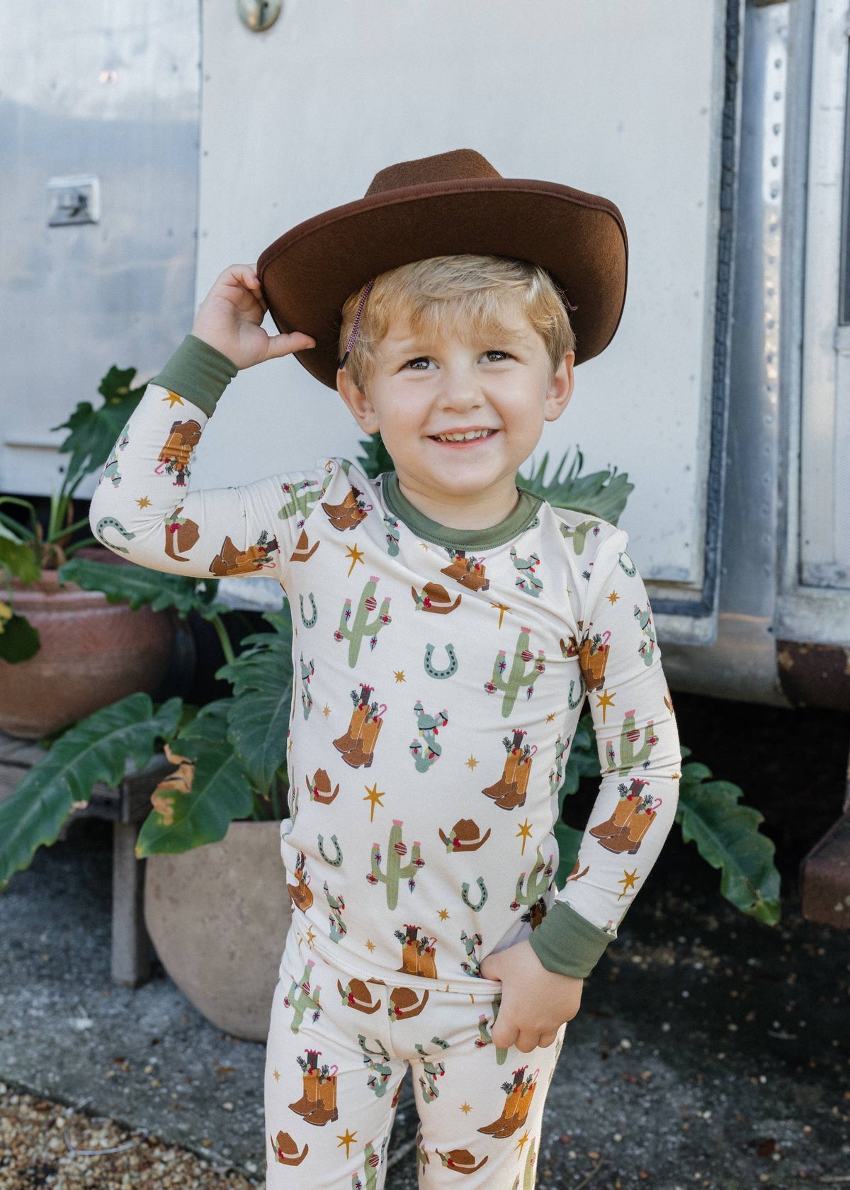Cowboy Christmas Two-Piece Bamboo PJ Set