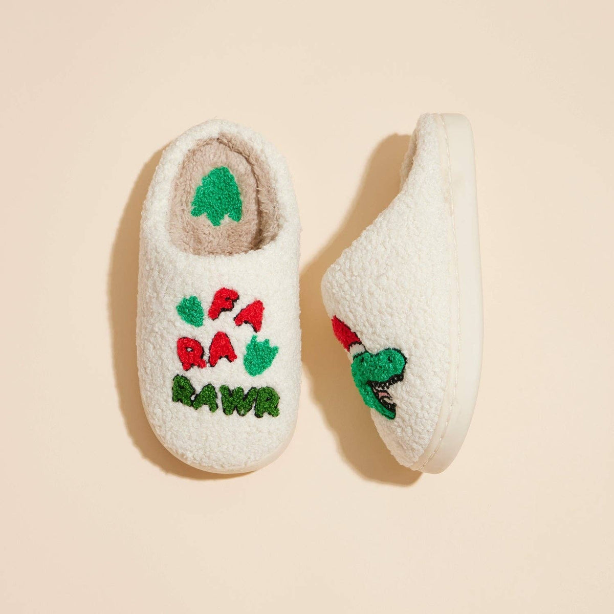 Dinosaur Christmas Slippers