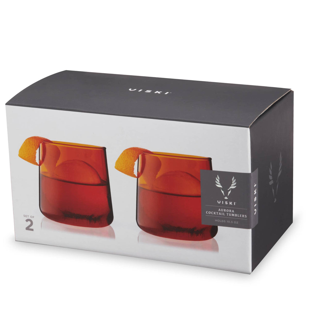 Aurora Cocktail Tumblers Amber Set of 2