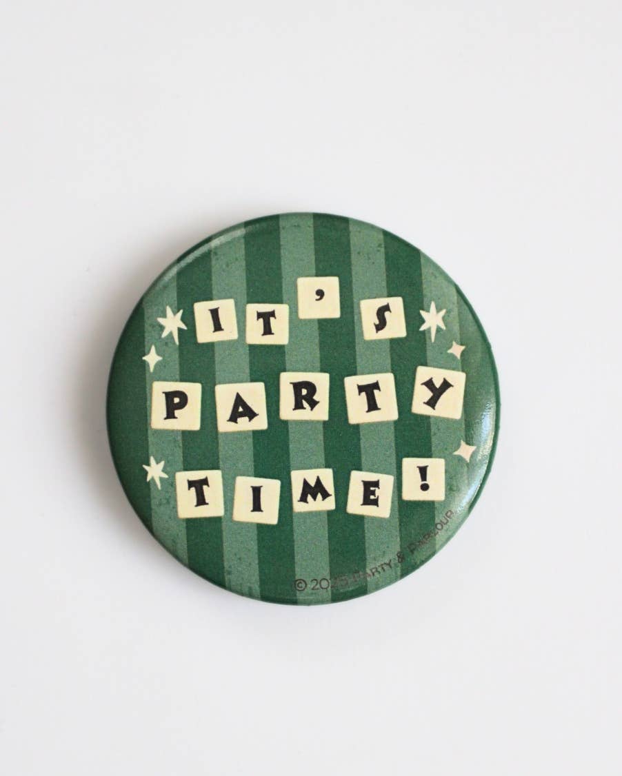 It's Party Time! Striped Button Pin  