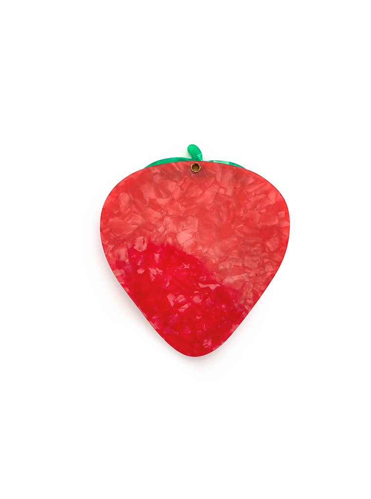 Strawberry Swing-Hinge Folding Compact Mirror