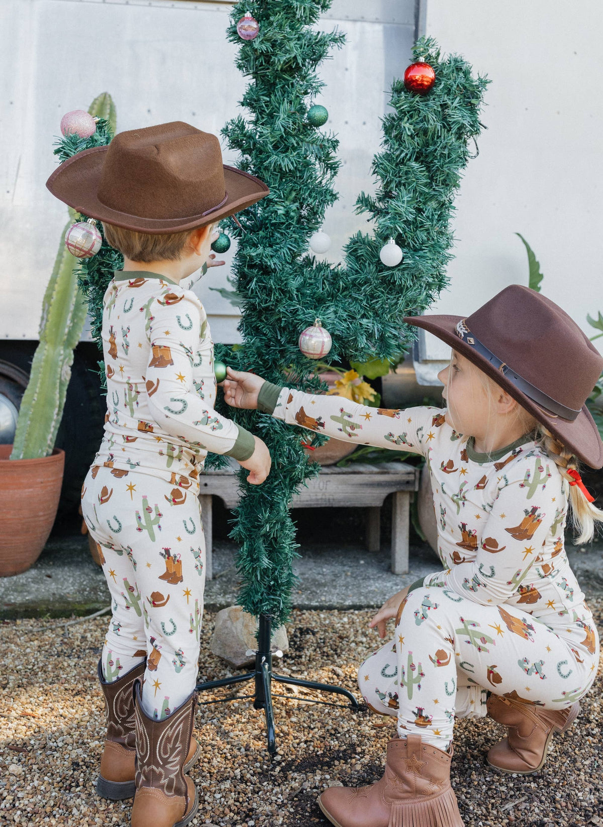 Cowboy Christmas Two-Piece Bamboo PJ Set