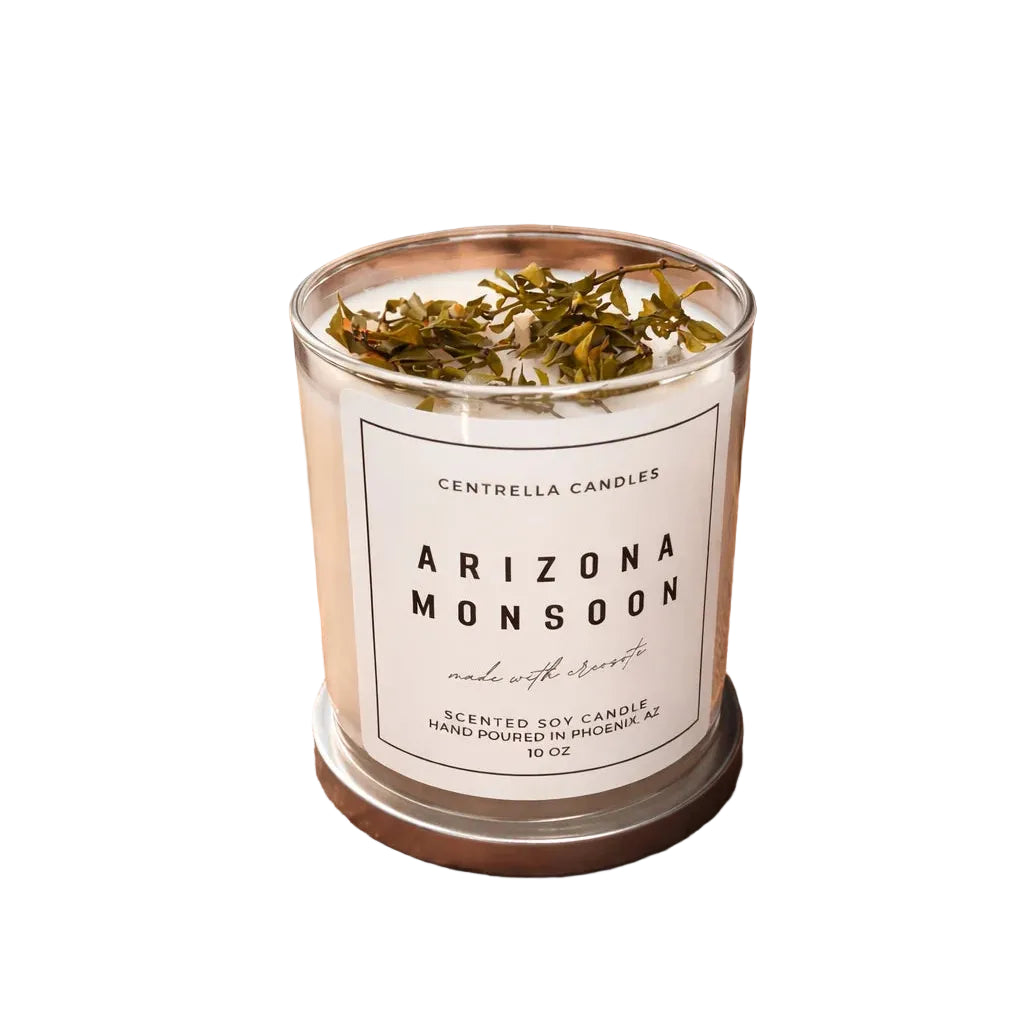 Candle labeled 'Arizona Monsoon'