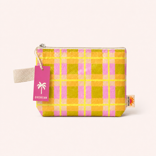 Pink Plaid Mini Pouch