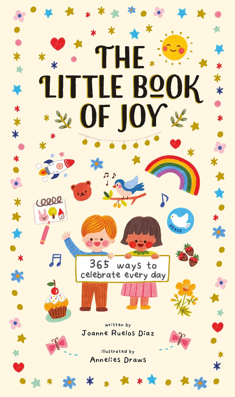 Book cover of 'The Little Book of Joy' with colorful illustrations and text.