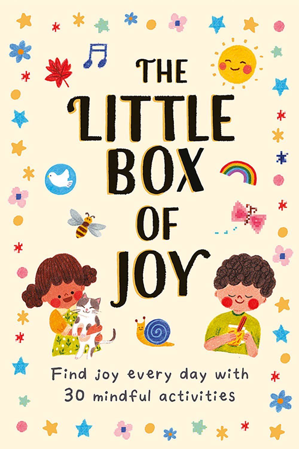 Book cover of 'The Little Box of Joy' with colorful illustrations and text.