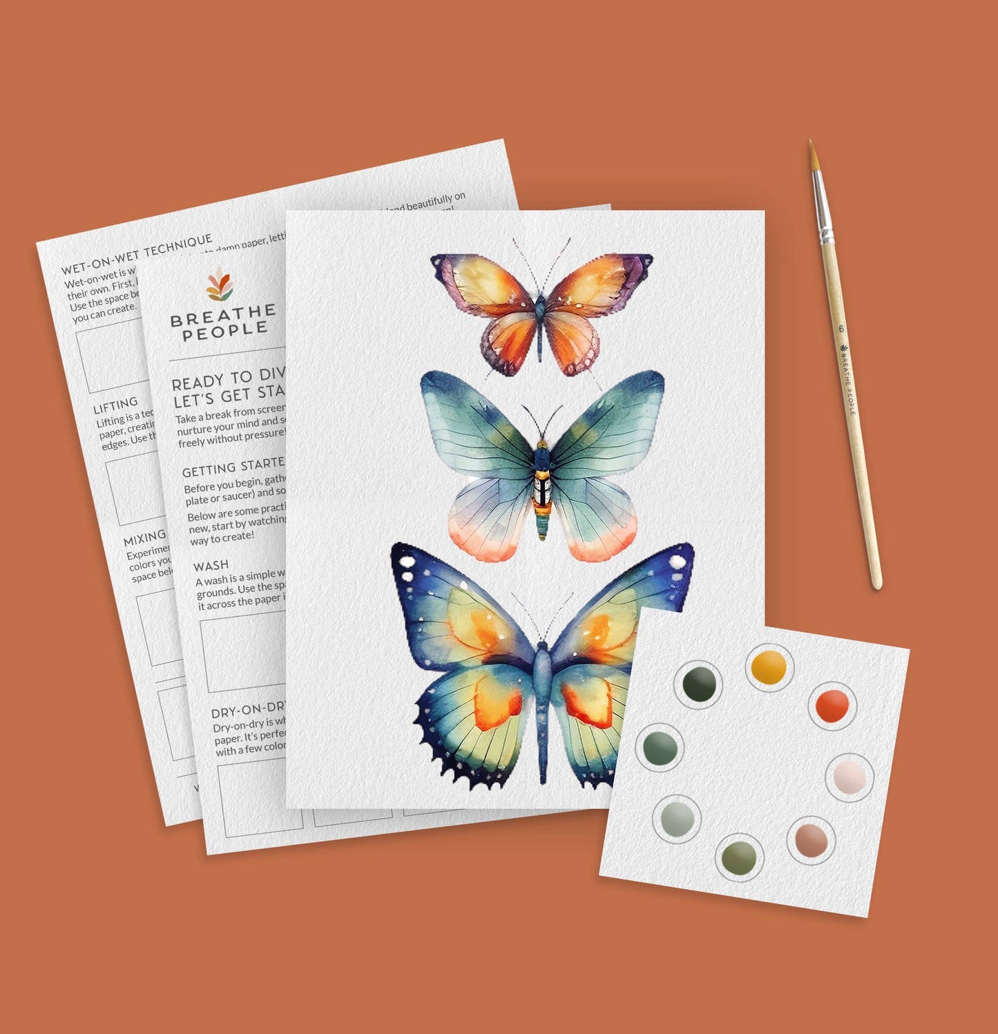 All - In - One Beginner Watercolor Kit - Butterflies - vibeboxshop