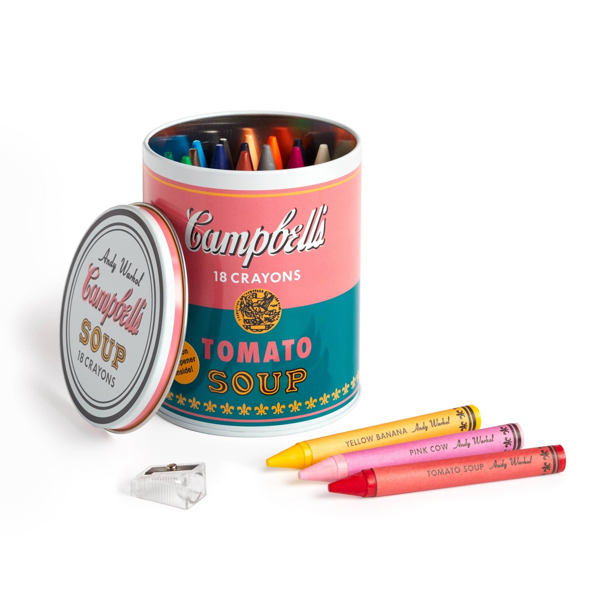 Andy Warhol Soup Can Crayons + Sharpener - vibeboxshop