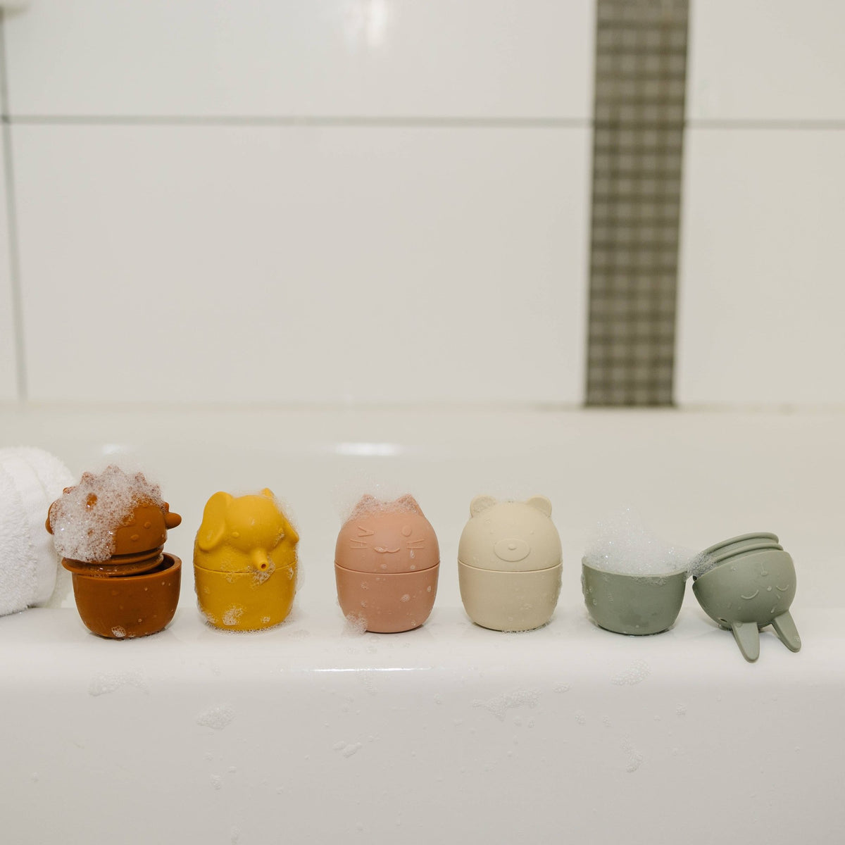 Animal Mold Free Silicone Bath Toy Set  - vibeboxshop