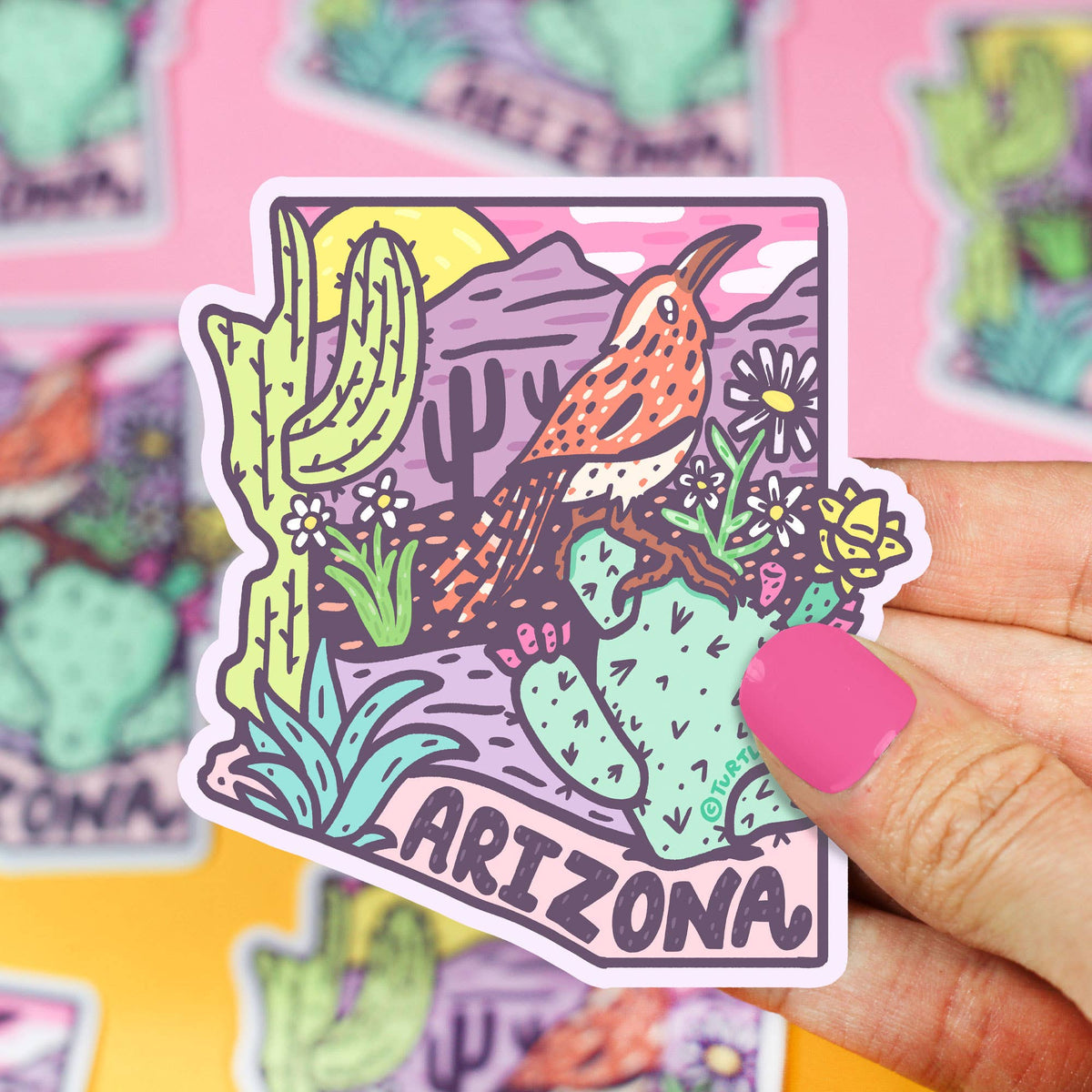 Arizona State Bird Cactus Wren Wildlife Vinyl Sticker - vibeboxshop