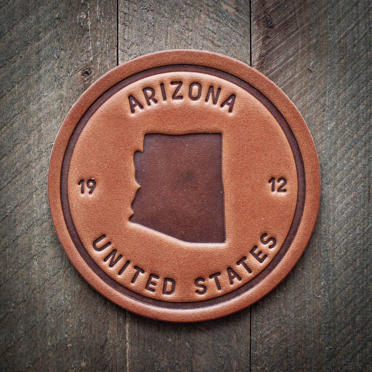 Arizona State Silhouette Leather Coaster - vibeboxshop