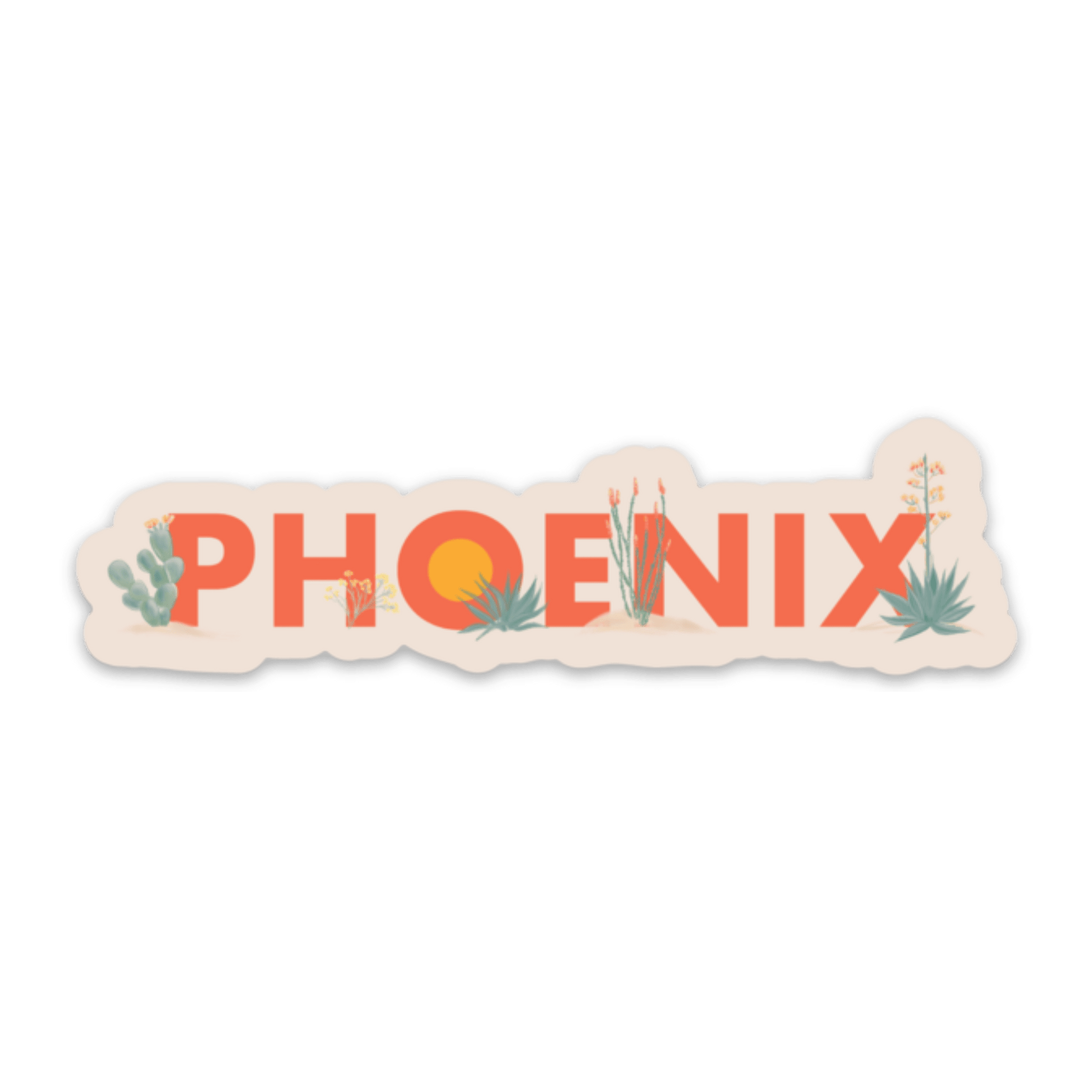 Arizona Sticker – Desert Flora Phoenix Vinyl Sticker - vibeboxshop