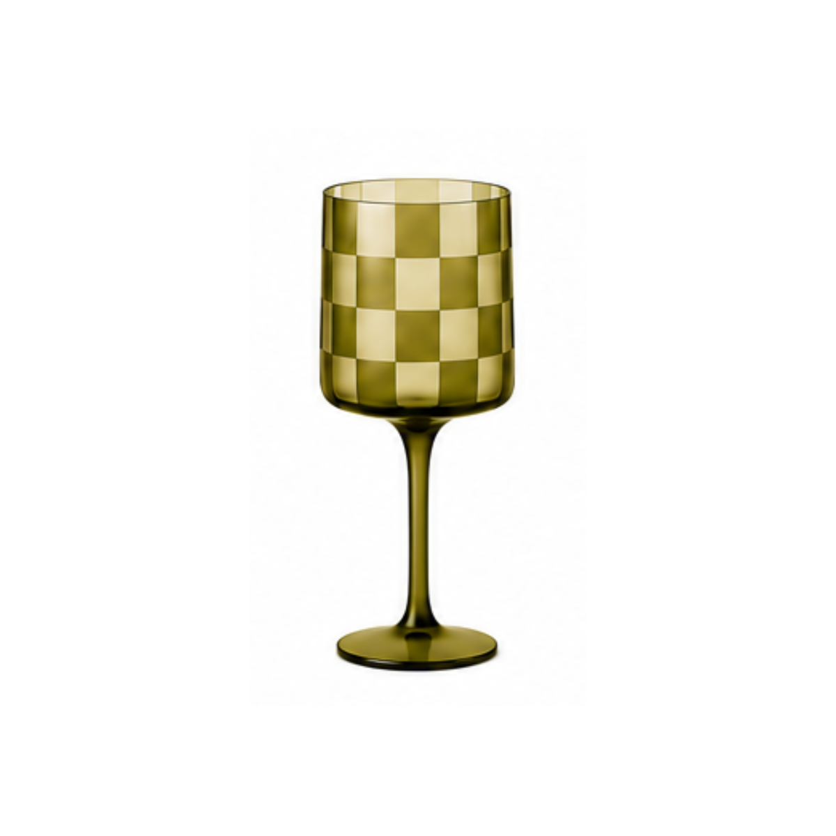 Checkered Wine Glass