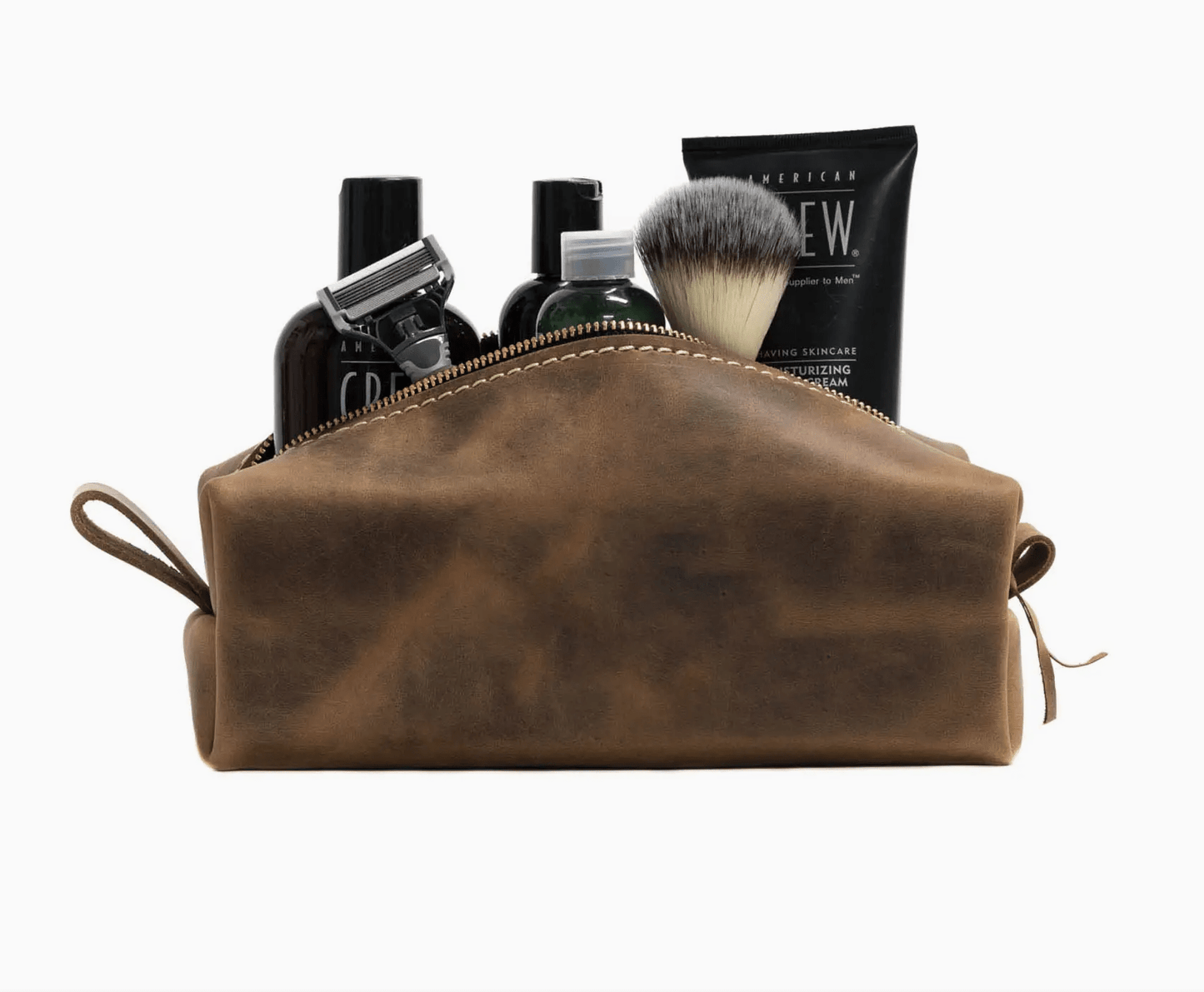 Branded Leather Toiletry Bag - vibeboxshop