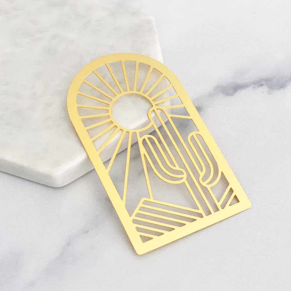 Brass Landscape Cactus Bookmark - vibeboxshop
