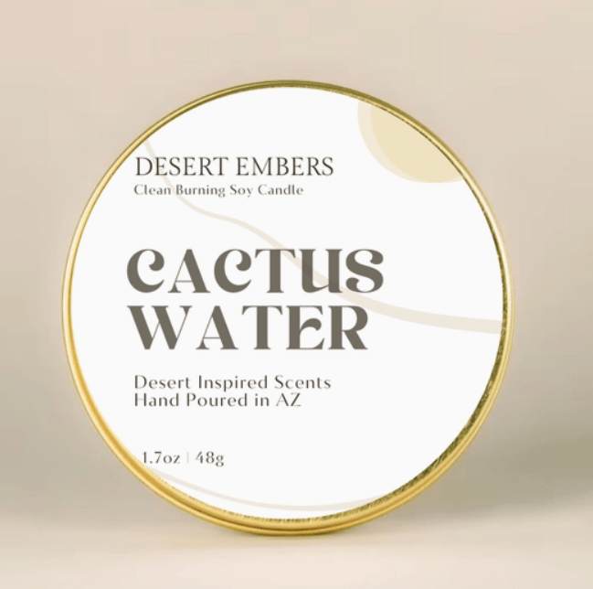 Cactus Water Gold Tin Candle - vibeboxshop
