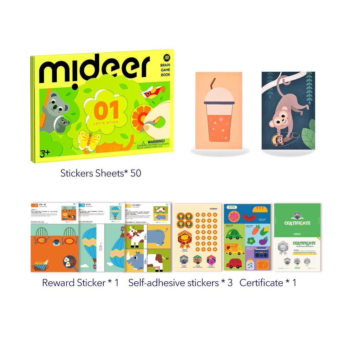Brain Game Book: Let's Stick - 3 & Up