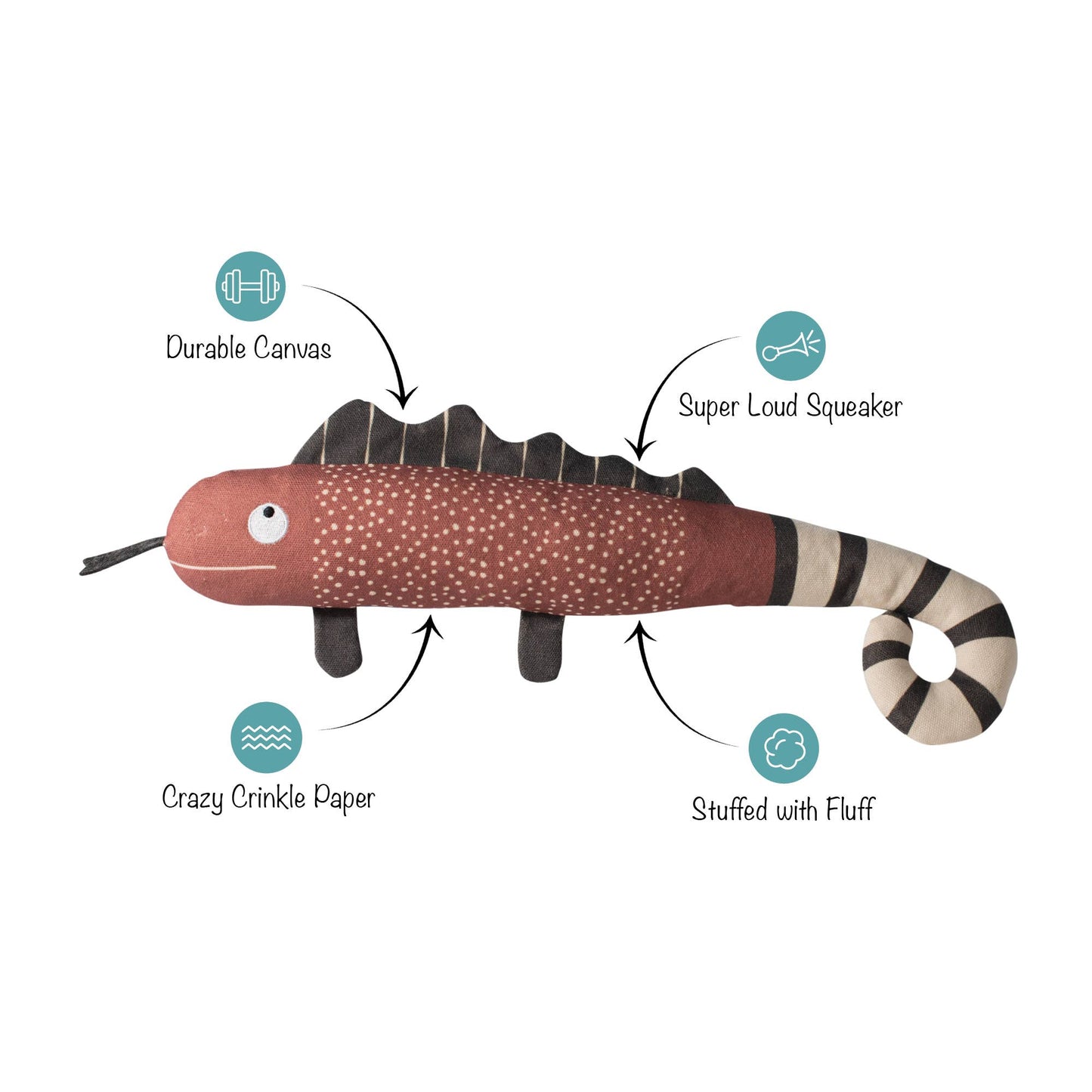 Chameleon Squeaker Dog Toy - vibeboxshop