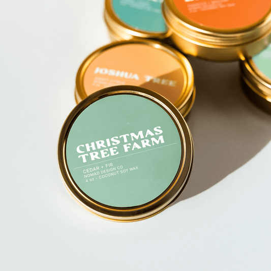 Christmas Tree Farm Travel Tin Candle - vibeboxshop