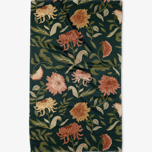 Chrysanthemums In November Tea Towel - vibeboxshop