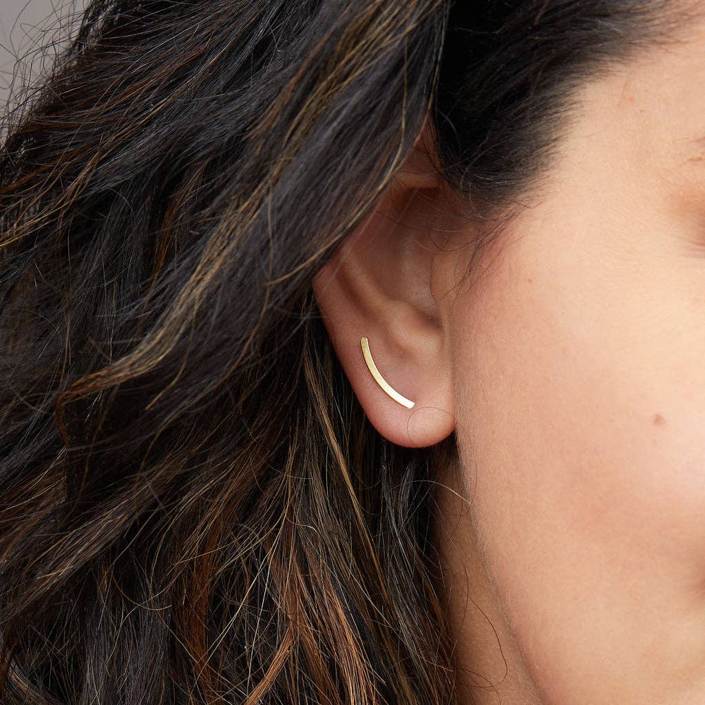 Comet Curve/Sterling Silver Earrings - vibeboxshop